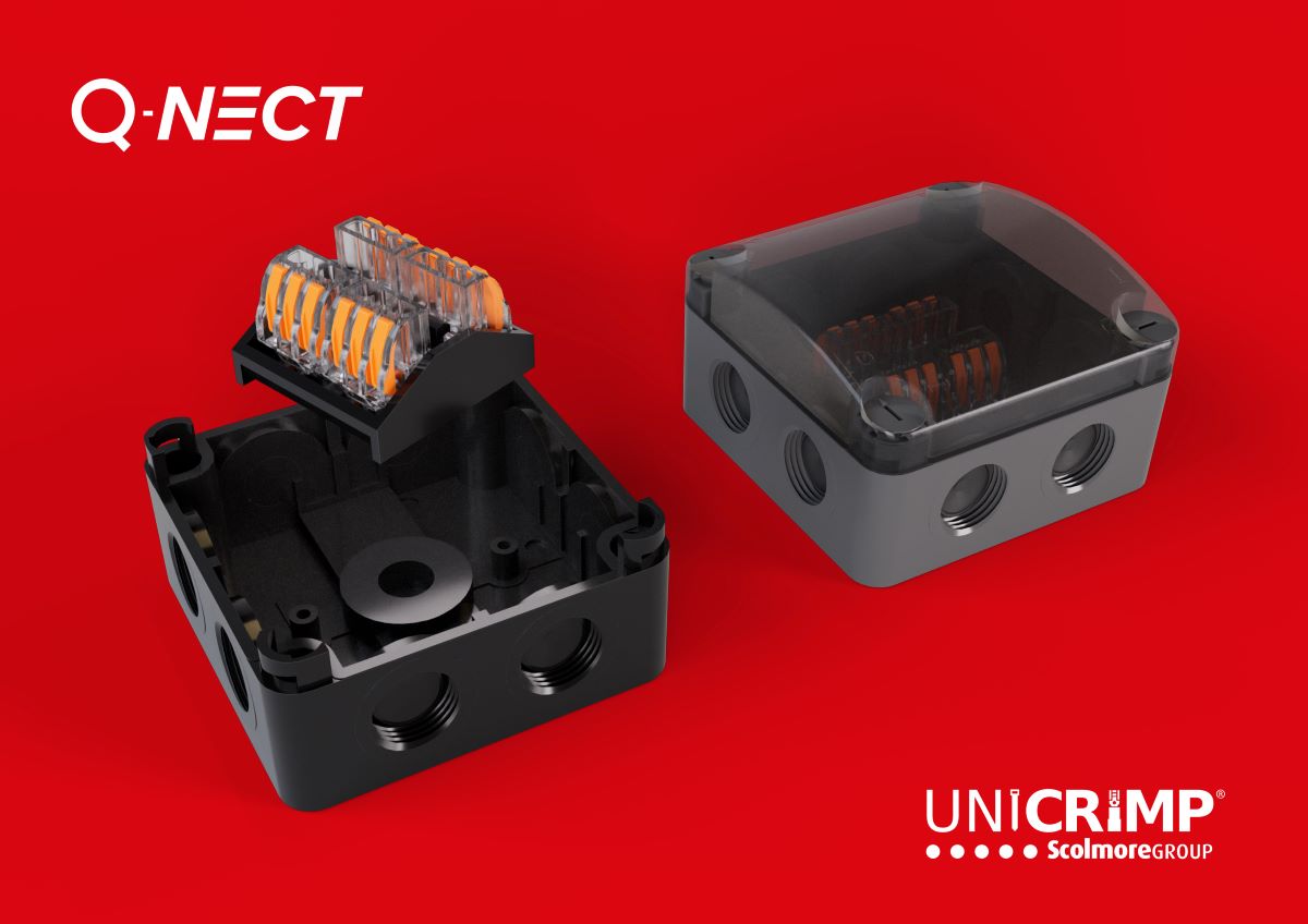 Q-Nect IP junction boxes with semi-transparent lids from Unicrimp