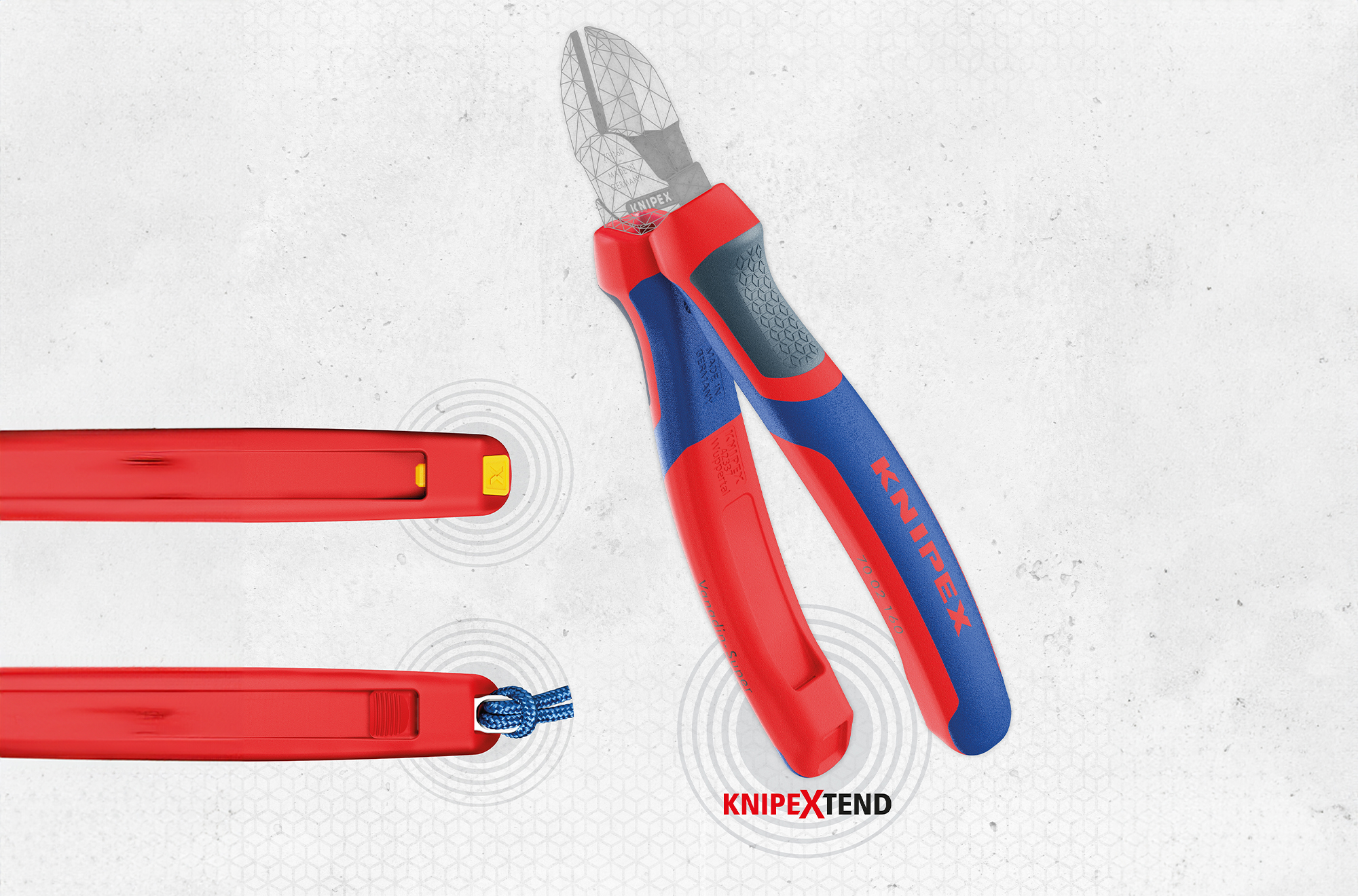 The new Comfort Handles from KNIPEX feature a third, non-slip component that optimises haptic properties and enhances the handling of the tools with multi-component grips.