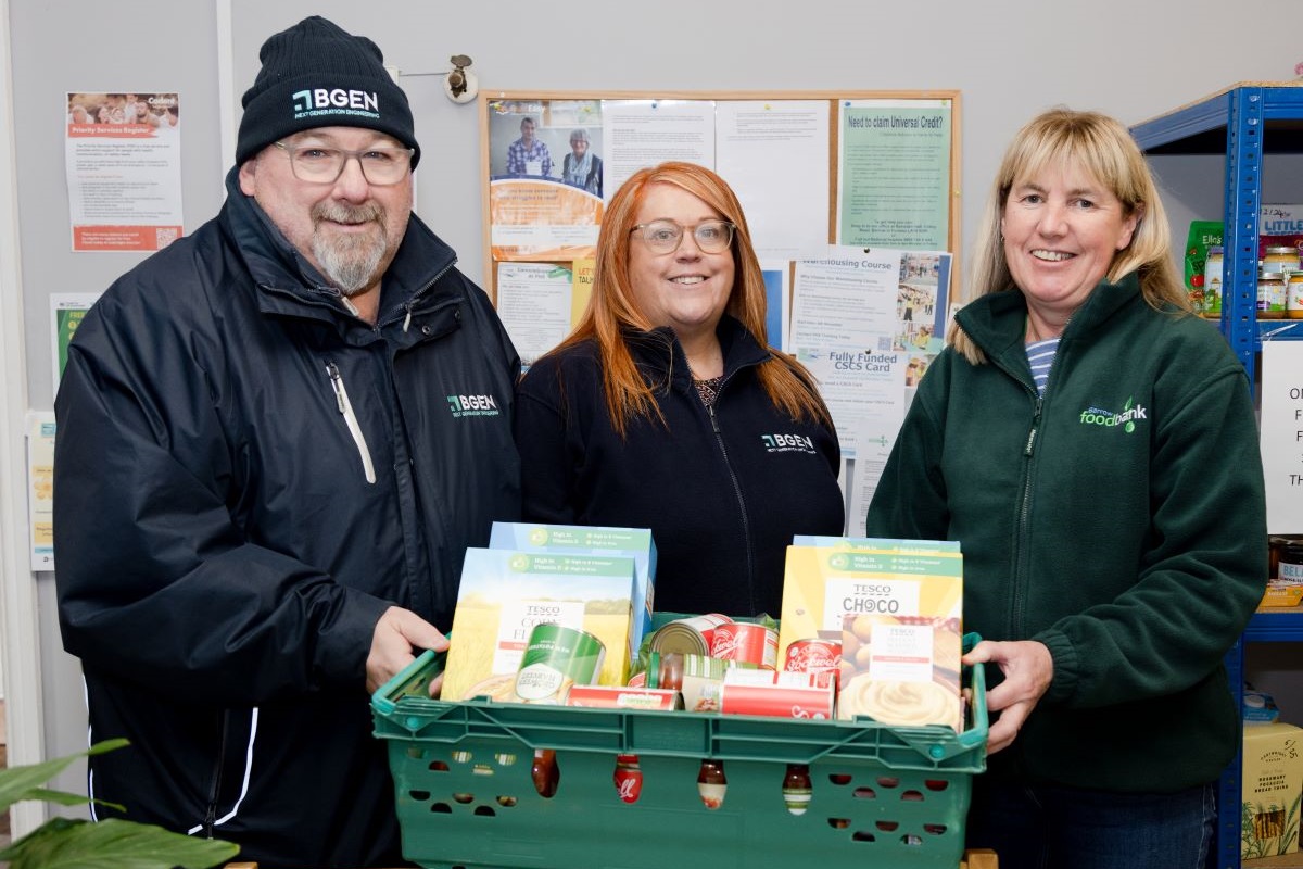 Engineering firm donates to foodbank to tackle food poverty