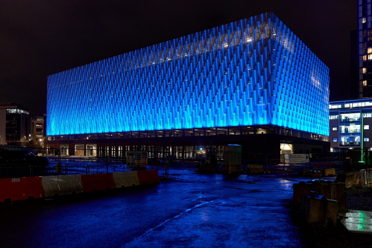New Pharos façade adds colour to Cardiff