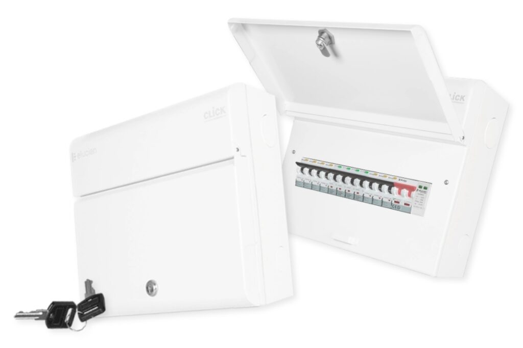 Lockable enclosure covers for Elucian consumer units