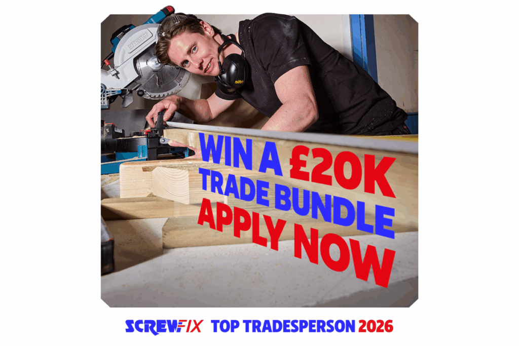 Entries open for Screwfix Top Tradesperson 2026