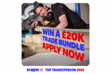 Entries open for Screwfix Top Tradesperson 2026