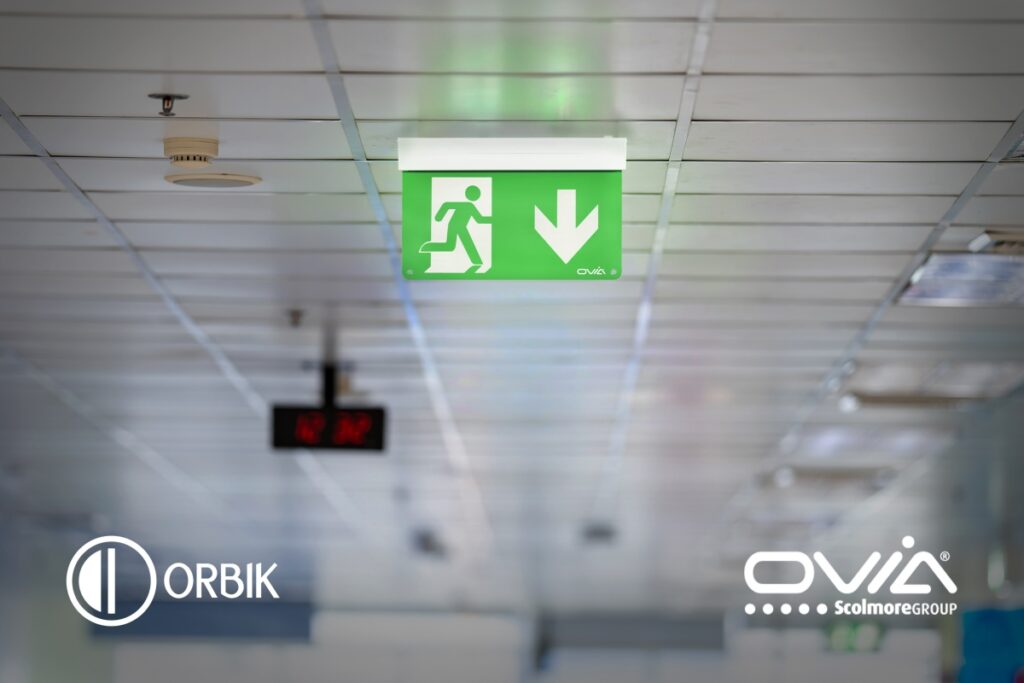 Ovia highlights its five-in-one exit sign, Orbik Synex5