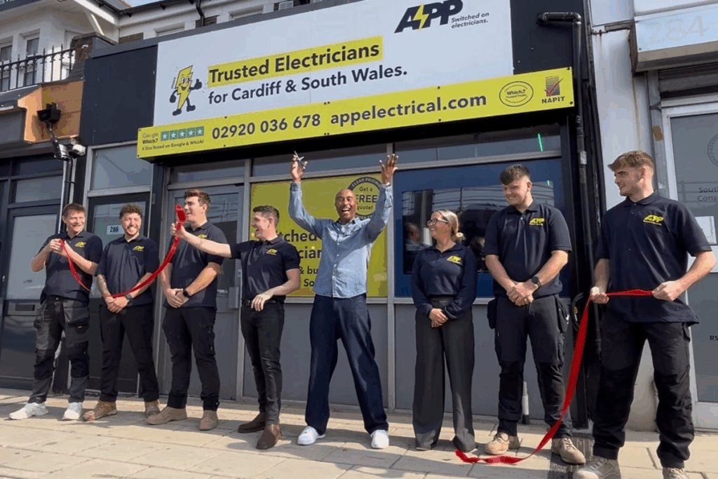 APP takes the leap! Colin Jackson opens new APP Electrical office on North Road, Cardiff