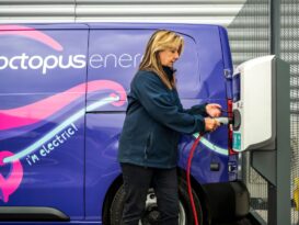 Octopus Energy team member using EV charger